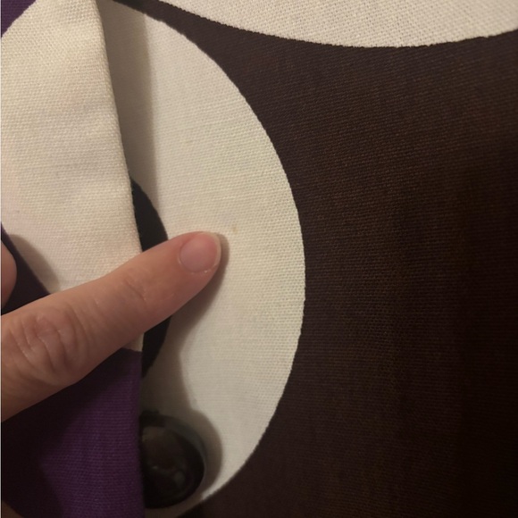 Vintage 60s 1960s mod swing coat women’s circles purple brown retro funky - Picture 7 of 8